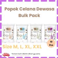 Gambar (ISI 10 PCS) BULK PACK POPOK CELANA DEWASA SEKALI PAKAI ADULT DIAPERS MURAH UKURAN M / L / XL / XXL ISI KEMASAN SACHET - M dari Shop At Marbel undefined 1 Tokopedia