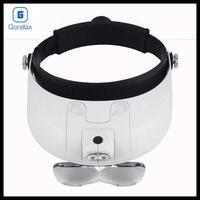 Gambar Kacamata Pembesar Gorelax Dual Led Headband Magnifier 5 Lens 6X - Putih dari Office Tools_ undefined 3 Tokopedia