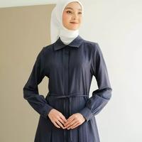 Gambar ZOYA Xelma Dress Navy - Pakaian Muslim Wanita Baju Dress Gamis Wanita Wudhu Busui Friendly Bahan Premium Polyester - S dari Zoya Jababeka Cikarang undefined 4 Tokopedia