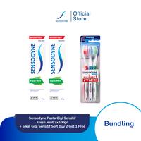 Gambar Sensodyne Pasta Gigi Sensitif Fresh Mint 2x100gr + Sikat Gigi Sensitif Soft Buy 2 Get 1 Free dari Sensodyne Indonesia undefined 1 Tokopedia