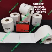 Gambar label printer thermal resi pengiriman 80 x 100 mm, 1 line, core 1 inch, isi 300 , premium dari KLIKBARCODE undefined 5 Tokopedia