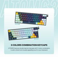 Gambar Fantech Atom63 / Atom-63 MK874V2 / MK874-V2 Wired Mechanical Gaming Keyboard Mizu Edition - MK874 Sky Blue, Red Sw dari TECHLAB ID undefined 3 Tokopedia