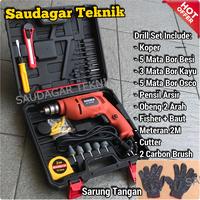 Gambar Kusuka Mesin Bor 10mm Set Mata Bor + Koper Kotak Penyimpanan Electric Drill Kusuka KR 60 Set By Fujiyama dari Saudagar Teknik undefined 1 Tokopedia