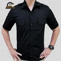 Gambar Kemeja Pria Wanita Lengan Pendek Baju PDL PDH Polos Seragam Lapangan / Kemeja Polos Pria Warna Hitam - M dari OMEJINS STORE undefined 3 Tokopedia