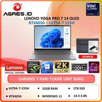 Gambar LENOVO YOGA PRO 7 RTX4050 ULTRA 7-155H 32GB 1TB w11 14" 2.8K 120Hz - Non Bundle, WINDOWS 11 HOME dari AGRES ID undefined 1 Tokopedia