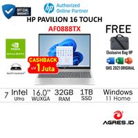 Gambar Laptop HP PAVILION 16 TOUCH AF0888TX Intel ULTRA 7 155U MX570A 4GB/ 32GB 1TB W11+OHS 16.0" WUXGA 2Y+ADP - HARGA TERBAIK dari AGRES - HP Authorized undefined 1 Tokopedia