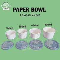 Gambar [isi 25 pcs] MURAH PAPER BOWL/MANGKUK KERTAS + TUTUP - 360ml, Bowl saja dari Bos Rey Packaging undefined 2 Tokopedia