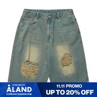 Gambar [ISTKUNST] DESTROYED DENIM MIDI-OVER PANTS BLUE - BLUE, L dari Aland Store Indonesia undefined 1 Tokopedia