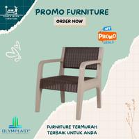 Gambar OLYMPLAST SOFA PLASTIK / TEMPAT DUDUK TAMAN / KURSI MINIMALIS / BANGKU TERAS /  OSCR 1 DUDUKAN - Cokelat, 1 DUDUKAN dari Panca Irama undefined 1 Tokopedia