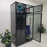 Gambar TC ALUMINIUM LB 513 100X55X180 b 150X55X180 200X55X180 LEMARI RAK BAJU GANTUNG BAJU ALUMINIUM COKLAT FULL KACA RIBEN 3 MM GANTUNGAN HANGER PAKAIAN BAJU KEMEJA KAOS GAUN PENDEK AWET KOKOH ANTI KARAT - 200X55X180 CM dari TCAluminium undefined 4 Tokopedia