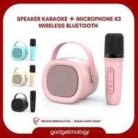 Gambar Speaker Karaoke K2 + Microphone Mic Mini Portbale Bluetooth Wireless Full Set For Phone Handphone HP TV Rechargeable Type C with Port Micro SD & Jack 2.5mm - K2 - BLACK dari Speaker 62 Store undefined 3 Tokopedia