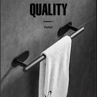 Gambar Rak Dinding Tempat Handuk / Baju Toilet WC Gantungan Jemuran Handuk Tempel Kamar Mandi Stainless Steel - Hitam dari insideflow id undefined 2 Tokopedia