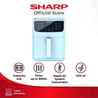 Gambar Air Fryer SHARP 5.5 Liter KF-DP55BK / KF-DP55BL - Biru dari Teuku Umar elektronik undefined 2 Tokopedia