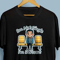 Gambar Kaos unisex lucu Bukan Jomblo tapi Introvert - Hitam Cowo Indo, S dari Grandy Art undefined 5 Tokopedia