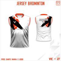 Gambar Jersey kaos badminton baju olah raga bulu tagkis victor terbaru dewasa singlet - Putih, XS dari Jordan Charolline undefined 3 Tokopedia