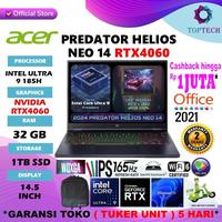 Gambar Acer Predator Helios Neo 14 Ultra 9 185H RTX4060 32GB 1TB 14.5 WQXGA 165HZ W11 OHS - Non Bundling dari Top Tech Comp undefined 1 Tokopedia