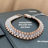 Gambar Gelang Rolex RG & WG Kadar 75% Asli Emas - 18.5cm/23xgrESv dari Gloria Jewelry123 undefined 1 Tokopedia