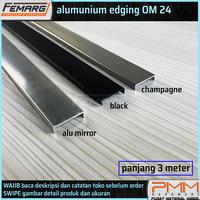 Gambar Aluminium edging OM 24 FEMARG | profil alumunium gagang pintu lemari edging - Champagne dari PMM Hardware undefined 1 Tokopedia