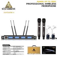 Gambar Microphone Wireless Soundbest Fantastic 4/2 Mic Pegang/Handheld 2 Mic Clip On/Headset Bando Original dari Megah Digital Store undefined 1 Tokopedia