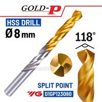 Gambar Mata Bor 8 mm HSS Gold P Split Point YG-1 Mata Bor Besi Baja Stainless 8mm YG1 dari Gold-P Drill undefined 1 Tokopedia
