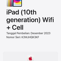 Gambar [ibox] Apple iPad 10th Gen 64GB WiFi Cellular 10.9" Inch Gen 10 - second  - ipad 10 cellular sellular cell resmi ibox dari Laris jaya gadget86 undefined 3 Tokopedia