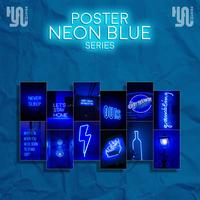Gambar poster dinding aesthetic neon blue Series hiasan dekorasi kamar - A6 = 16 PCS dari Hayu Print .id undefined 3 Tokopedia