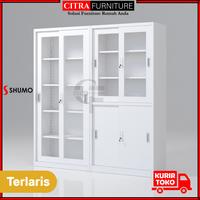 Gambar SHUMO Lemari Arsip Besi 4 Pintu Sliding Kaca White Nevada Series - DIRAKIT dari Citra furniture undefined 2 Tokopedia