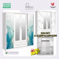 Gambar Lemari Pakaian Plat Besi 4 pintu Sliding Swing Lemari Baju 4 pintu Marble Lemari Pakaian Plat Besi Putih dari Sumber Terang PLG undefined 1 Tokopedia