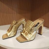 Gambar heels SERGIO ROSSI original second branded heels gold 37 dari Oh Boutique Branded undefined 1 Tokopedia