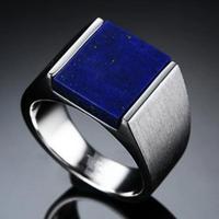 Gambar BOCAI Real Sterling Silver S925 Ring 2022 New Men's Lapis Lazuli Personality Retro Thai Silver Jewelry Argentum Rings For Men - 11 dari Bigdipper shops undefined 3 Tokopedia