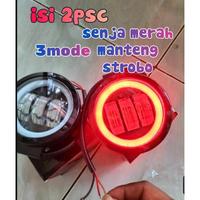 Gambar READY!! 2pcs FOGLAMP Angel eyes Daymaker Lampu Kabut Foglight Projie 3 Lensa 89 Mm 3,5 Inchi 30Watt - Ring merah 1pcs, 3 lensa dari CV NEZIHA undefined 2 Tokopedia