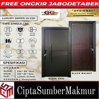 Gambar PINTU UTAMA / KAMAR BAJA GG DOORS TYPE LUXURY 90.13 (90x230cm) - SINGLE 13.230cm BLACK, BUKA KANAN dari CiptaSumberMakmur undefined 3 Tokopedia