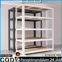 Gambar Rak besi siku 5 Susun Rak gudang Hitam Rak Besi Susun Serbaguna 50*120*180CM -IPS -  5L 120*30*180 dari Indo Prima Stock undefined 1 Tokopedia