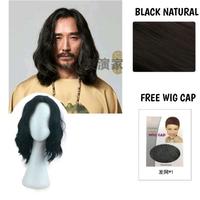 Gambar ADA Wig Pria Rambut Gondrong Berombak Belahan Tengah Warna Hitam Alami Model Pria Thailand Macho Rambut Palsu Pria Rambut Panjang dari Naratube undefined 4 Tokopedia