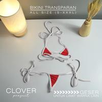 Gambar Micro Bikini Transparan Lingerie Transparan Thong G string Bra Set - Merah - Hitam dari AuraSkin Shop undefined 1 Tokopedia