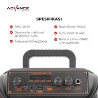 Gambar Advance S80 Speaker Portable Bluetooth FREE 1 Microphone Wireless Exrta Power Sound Garansi 1 Tahun dari Advance DIgitals Store undefined 3 Tokopedia