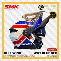 Gambar SMK Gullwing Supertour GL153 White Blue Red Gloss Helm Modular Flip Up GL 153 Double Visor Import Original dari HELMETOLOGY Online undefined 3 Tokopedia
