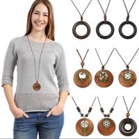 Gambar Kalung Kayu Etnik Kalung Bohemian Tali Panjang Wooden Leaves Necklace - Varian 1 dari Heni Gertimasil undefined 4 Tokopedia
