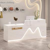 Gambar Modern Minimalist Reception Desks Clothing Store Checkout Counter Light Luxury Office Furniture Beauty Salon Reception Counter - 1.2m-A1 Right dari Fandhue Store undefined 1 Tokopedia