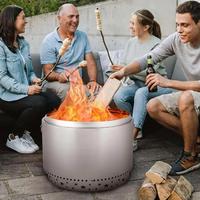Gambar 27" Smokeless Fire Pit with Air Switch, Wood Burning Portable Stainless Steel Outdoor Firepit with Fixed Stand & Stove Hook - United States dari Savagna undefined 5 Tokopedia
