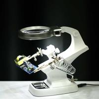 Gambar Kaca Pembesar! Adjustable Helping Hand with 3x 4.5x Magnifying Glass Soldering Wire Station Stand with Dual Alligator Clips Solder Holder  - TH-7023 - Model 1 dari PowerComp.ID undefined 2 Tokopedia