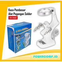 Gambar Kaca Pembesar! Adjustable Helping Hand with 3x 4.5x Magnifying Glass Soldering Wire Station Stand with Dual Alligator Clips Solder Holder  - TH-7023 - Model 1 dari PowerComp.ID undefined 1 Tokopedia