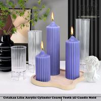 Gambar Cetakan Lilin Acrylic Cylinder Coarse Tooth 3D Candle Mold - 12.7 x 6.4 cm dari Crazie Bakers Baking Tools undefined 1 Tokopedia