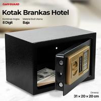 Gambar Kotak Brankas Hotel Safety Box Password 8 Digit 31x20x20cm  brankas mini hotel baja tahan api ada alarm - Tanpa Lubang  dari Azkindo Pratama undefined 1 Tokopedia
