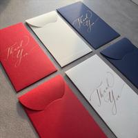 Gambar BIDESH Stationery : Exclusive Money Envelope/Amplop Uang Kertas/Angpao - Design "THANK YOU" Gold Foil with Import Paper - Red dari BIDESH undefined 5 Tokopedia