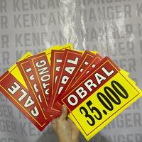 Gambar Kertas Obral Harga Kertas Sale Tulisan Obral - 100RB, TIDAK LAMINATIN dari KENCANA HANGER_NEW undefined 5 Tokopedia