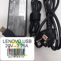 Gambar CHARGER LAPTOP LENOVO BONUS KABEL POWER OUTPUT 20V 3.25A USB OEM - 1 Paket dari putinatasyha undefined 5 Tokopedia