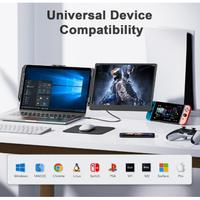Gambar S1 Laptop Screen Extender, 14'' Laptop Monitor Extender FHD 1080P IPS Dual Portable Monitor for 13"-17" Laptops, Plug and Play Compatible with Windows, Switch, PS5 dari SHEZAAANDABRRAR undefined 4 Tokopedia
