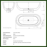 Gambar Oval Concrete Terrazzo Stone Bath - Light Gray dari ATERAZZ STUDIO undefined 4 Tokopedia