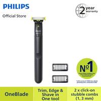 Gambar PHILIPS OneBlade QP1424/10 Alat Cukur Jenggot Kumis Hybird Elektrik - PLUS BUBBLE dari bangkitshell undefined 1 Tokopedia